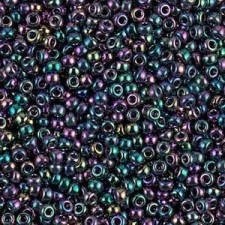 Miyuki rocailles Perlen 11/0 - Metallic dark variegated blue iris 11-455D